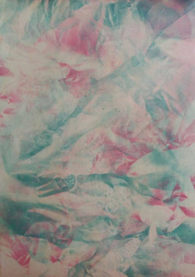 Rastro difuso I, 40 x 56 cm. Mixta/papel/aluminio. 2017