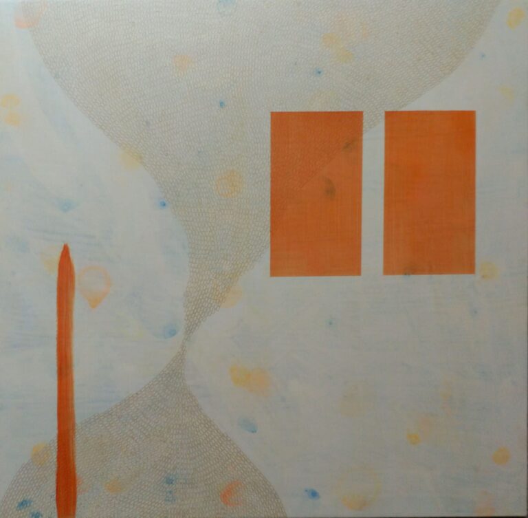 Nada es mayor - I, 120 x 120 cm. Mixta, tela, madera