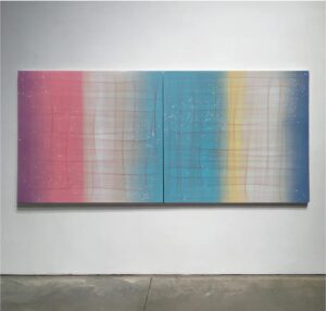 CROMODINÁMICA, Díptico, 100 x 200 cm. Mixta, Tela, Tabla. 2020