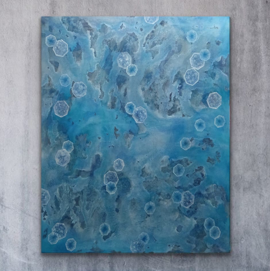 Intronáuticas - III ,120 x 140 cm. Mixta / tela / madera, 2020