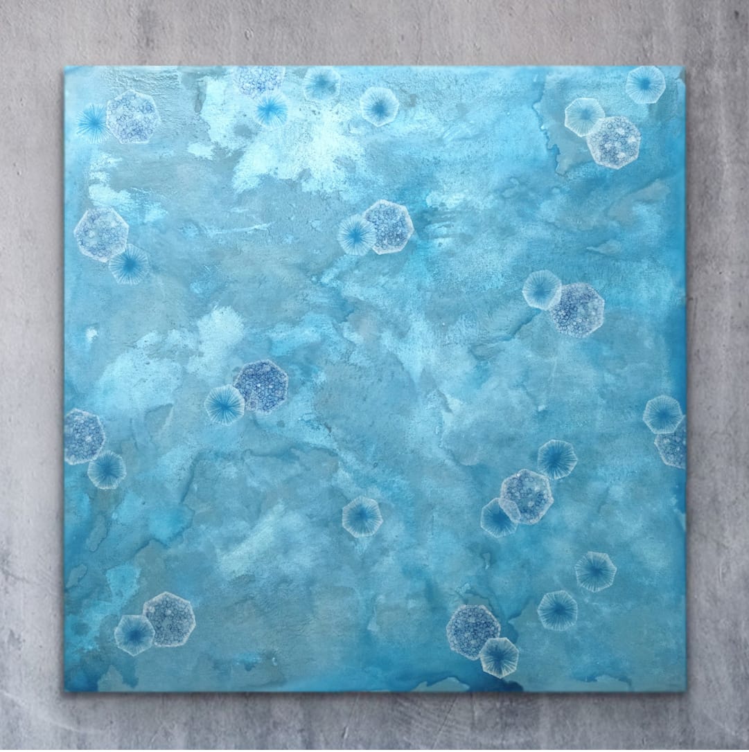 Intronáuticas - IV , 100 x 100 cm. Mixta / tela / madera, 2020