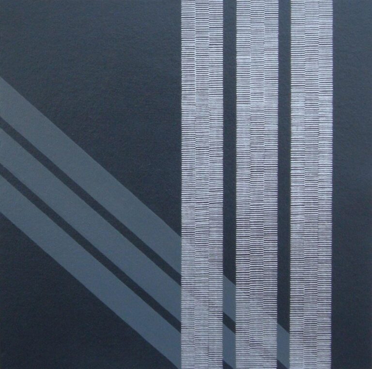 Verticales II - Mixta/Tela, 80X80 cm. 2004